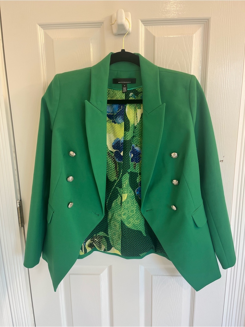 White House Black Market Emerald Green Double-Breasted Blazer